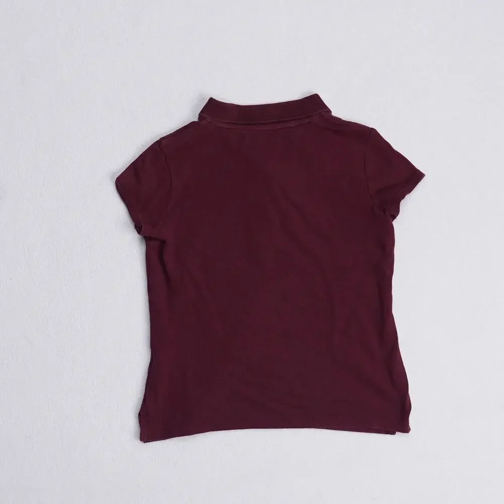 Old Navy Girls Polo Shirt Size S 6-7 Burgundy Short Sleeve Pique School Uniform